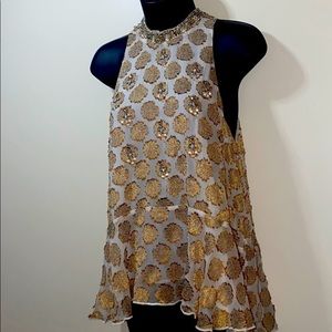 KIMCHI BLUE anthropology - mock neck beaded tunic